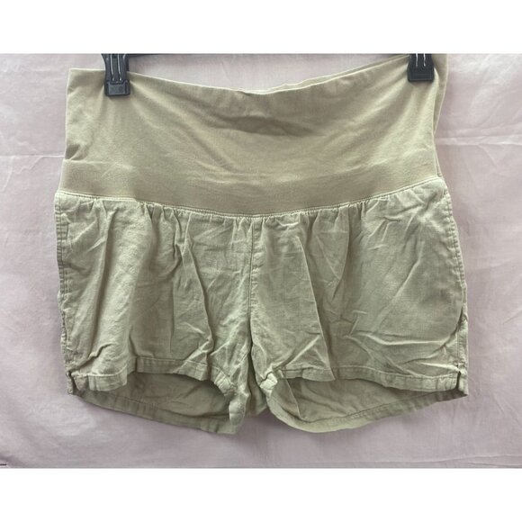 Old Navy Maternity Size M Tan Linen Blend Shorts - Picture 1 of 3